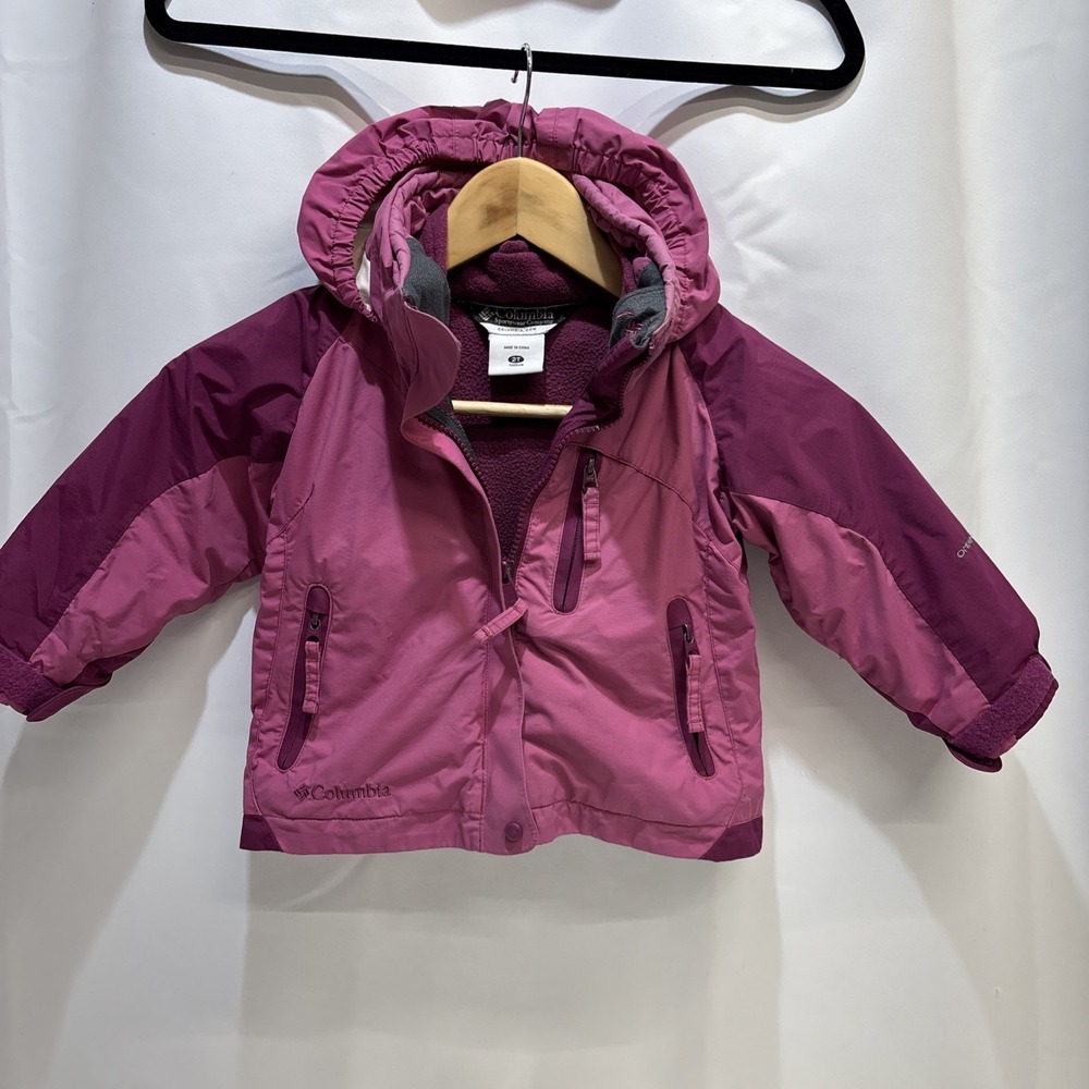 Columbia Girls Winter Jacket 2 In One Omni-heat Size 2T Pink Waterproof